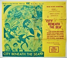 1971 irwin allen World Prem MOVIE POSTER City Beneath Sea **SIGNED WHIT BISSELL picture