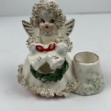 Vintage 1950s Christmas Angel Candle Holders Spaghetti Trim Japan picture