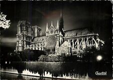 Notre Dame Paris France RPPC Illuminated Night View Postcard picture