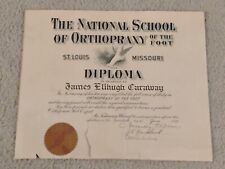 Antique Medical Degree Doctor Diploma 1922 National School of Orthopraxy picture