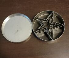 Vintage Star Cookie Cutter Set Of 5 Pcs Steel Metal Pastry Cutter In Tin picture