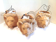 Vintage Three Headed Lion Hanging Planter Lot of 3 picture