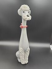 Vintage Italian Spaghetti Noodle Ceramic Poodle Grey W Red Bow Large 38cm  picture