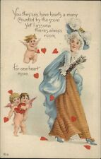 Valentine ~ Cupid heart ~ Victorian fashion ~ to Mandi ~ c1910 postcard picture