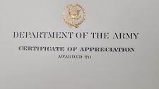 US Army Certificate of Appreciation (Original Issue) picture
