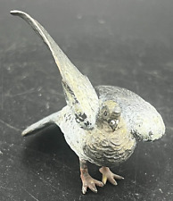 COLD PAINTED BRONZE SMALL BLUE AND BLACK BIRD FIGURINE picture
