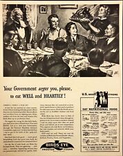1942 Birds Eye Foods Eat Well & Heartily There's A War On WWII Vintage Print Ad picture