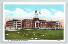 Reading Hospital Pennsylvania US Flag Gold Dome Berks County VTG PA Postcard picture