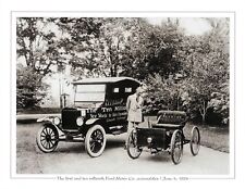 Vintage Photo Henry Ford With The First And 10 Millionth Ford Automobile 1924 picture