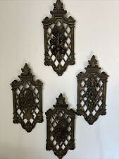 1971 DART IND. Wall Art Set Of 4 Bronze Gold Made in USA MCM Home Decor MCMLXXI picture
