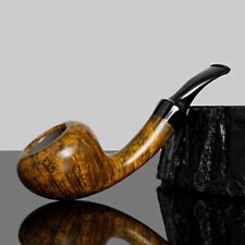 MUXIANG Handmade Freehand Pipe Briar Tobacco Smoking Pipe Bent Stem Smooth Pipe picture