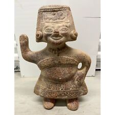 Vintage 1973 Souriant Dancer Terracotta Mayan Figurine Female Made In Mexico picture