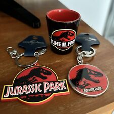 Jurassic Park Universal Studios Lot Keychains Shot Glass 30th Anniversary picture