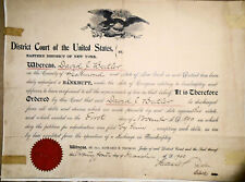 David J. Butler, Adjudged a Bankrupt. Certificate, Richmond,  New York, 1900. picture