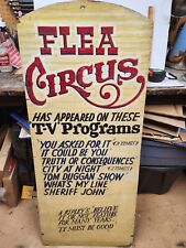 Vintage 1950's Flea Circus Sign Wood 4ft Tall 20.5 Inches Wide Antique Original  picture