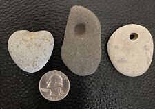 3pc Michigan Unique Natural Rocks: HEART Shaped, Omarolluk OMAR, Holed Hag Stone picture