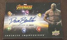 Upper Deck Marvel Studios Avengers Infinity War Dave Bautista Autograph NM Auto picture