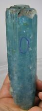 318g Extremly Rare Vietnam Enhydro Aquamarine Crystal Stick Specimen 11 1/4 oz picture