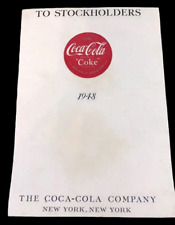 Original Vintage 1948 COCA COLA Coke Stockholders Embossed Card  picture