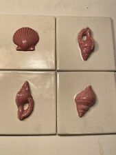 Four Vintage Seashell Accent Tiles picture