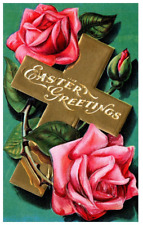 Vintage 1900's Embossed Easter Greetings Postcard PCB-6H picture