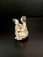 Vtg Polychrome Resin Netsuke Carved Shunga Erotic Pair Figurines. picture