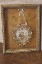 Antique Framed Valentine's Day Card Original Period Shadow Frame Large picture