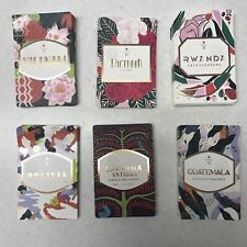 6 STARBUCKS COFFEE RESERVE TASTER CARDS Colorful-Embossed-Collectible picture