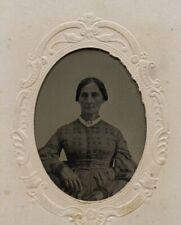 C.1860s Tintype Named ID Grandmother Bohanan Elderly Woman CDV Paper Case D3021 picture