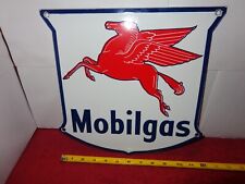 12 x 12 in MOBILGAS PEGASUS FLYING HORSE ADV SIGN DIE CUT METAL PORCELAIN #939 A picture