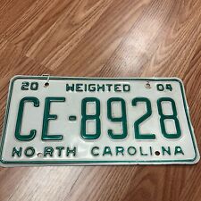 Vintage 2004 North Carolina License Plate Weighted CE-8928 Green picture