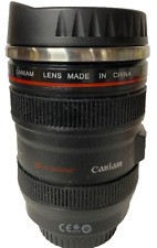 Camera Zoom Lens Travel Mug Stainless Steel Interior with Lid, Caniam Canon-like picture