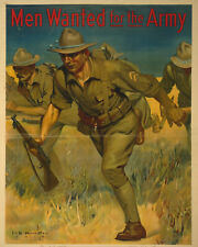WW1 War Time Poster 8X10 Photo Men wanted for the Army 1914 picture