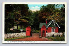 WB Postcard Charlottesville VA Virginia Entrance to Monticello picture