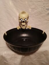 Rare Gemmy Animated Halloween Eyes Pop Speaks Skeleton Skull Candy Bowl picture