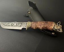 Ukrainian Author's Custom Hunting Fishing Military Steel Knife Knives Wild Boar picture