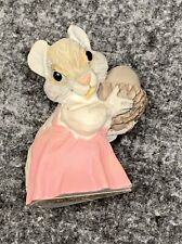 Vintage female squirrel pink dress miniature Figurine picture