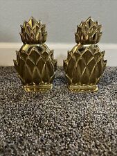 Pair of Virginia Metalcrafters Brass Pineapple Bookends Newport N8-2 VMC Fruit picture