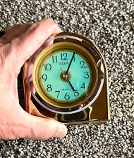 Vintage SEIKO Japan Quartz Gold Alarm Clock Model QEJ 307 G Lighted picture