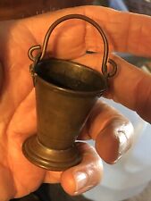 Vintage MINI 2 Inch Tall COPPER BRASS Pail Bucket w/ Handle Made in JAPAN picture