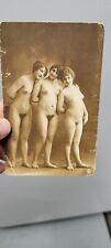Old Vintage Original 1910 Nude Female French Lesbian Photo Postcard Photograph picture