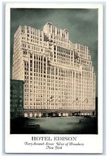 c1930's Hotel Edison Forty Seventh Street West Of Broadway New York NY Postcard picture