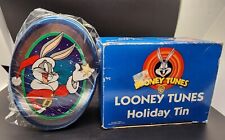 VTG 1998 LOONEY TUNES Holiday TIN Bugs Bunny Tweety Taz Sylvester Christmas NIB picture
