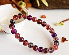 7.8mm Natural Brazil Super Seven 7 Melody Amethyst Crystal Round Beads Bracelet picture