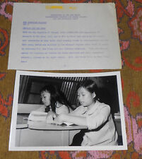 1970 USAF Press Release & Photo PACAF Vietnam Night School Students Young Girls picture