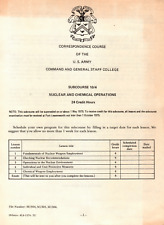 210 Page 1974 NUCLEAR CHEMICAL OPERATIONS CGSC SUBCOURSE 10 /4 Manual on Data CD picture
