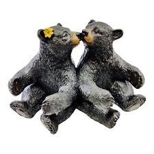 Ebros Valentine Black Bear Couple Kissing Figurine Salt Pepper Holder NO SHAKERS picture