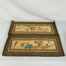 Pair of Vintage Beautiful Silk Asian Style Decorations picture