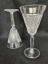 RALPH LAUREN Classic Herringbone Crystal Wine Glasses 7 1/4