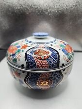 Antique Japanese Imari (Arita) Trinket Bowl With Matching Lid + Maker Mark picture